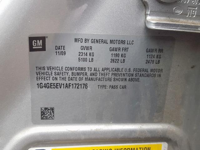 2010 BUICK LACROSSE C 1G4GE5EV1AF172176