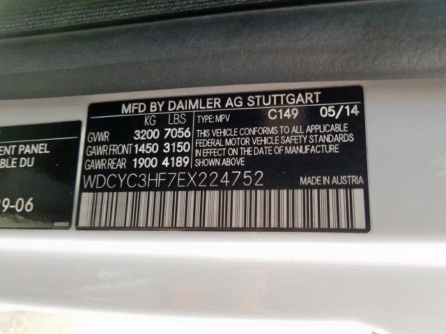 VIN WDCYC3HF7EX224752 2014 Mercedes-Benz G-Class, 550 no.10