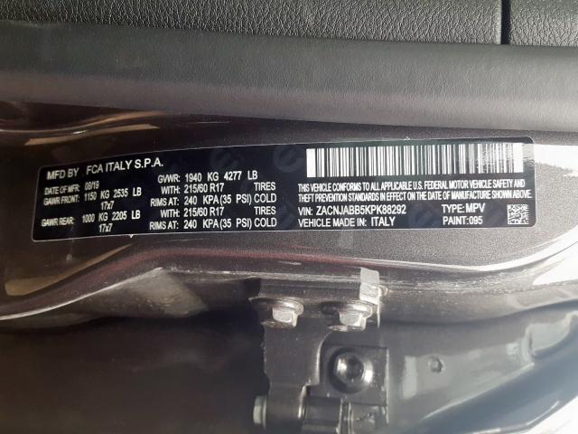 2019 JEEP RENEGADE L ZACNJABB5KPK88292
