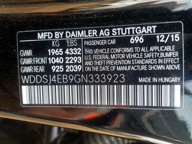 WDDSJ4EB9GN333923 Mercedes-Benz CLA 250