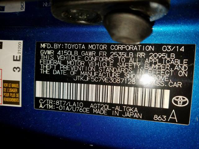 2014 TOYOTA SCION TC JTKJF5C79E3087128