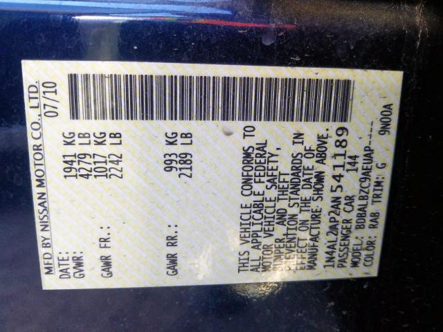 2010 NISSAN ALTIMA BAS 1N4AL2AP2AN541189