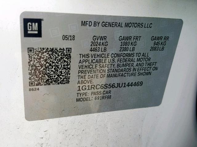 VIN 1G1RC6S56JU144469 2018 Chevrolet Volt, LT no.10