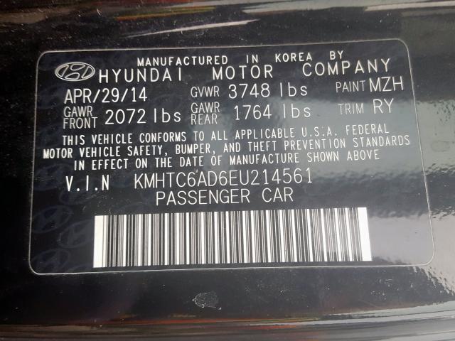 2014 HYUNDAI VELOSTER KMHTC6AD6EU214561