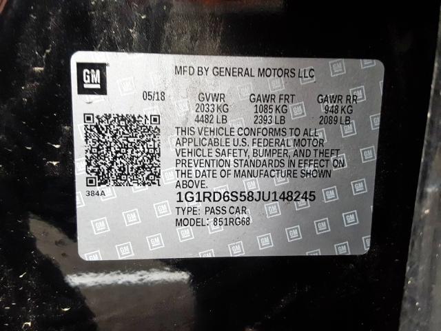 VIN 1G1RD6S58JU148245 2018 Chevrolet Volt, Premier no.10