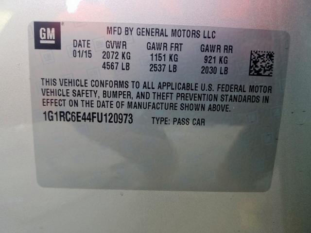 VIN 1G1RC6E44FU120973 2015 Chevrolet Volt no.10