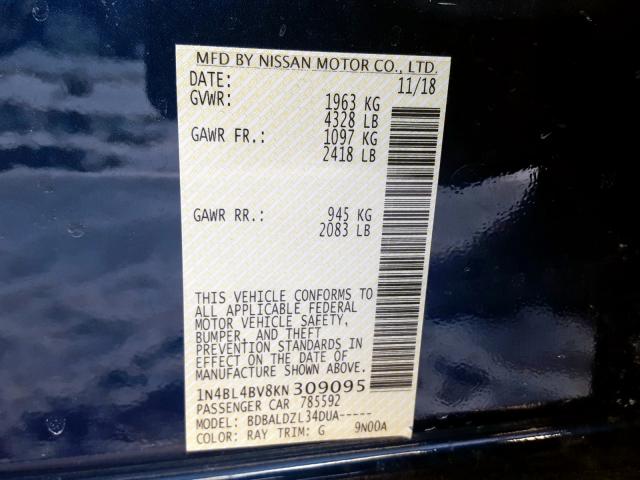 1N4BL4BV8KN309095 Nissan ALTIMA S