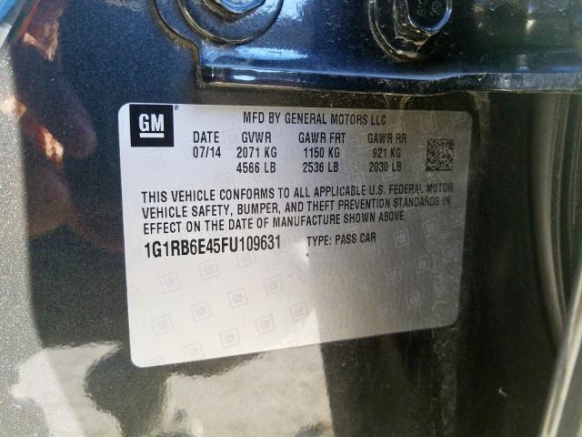 VIN 1G1RB6E45FU109631 2015 Chevrolet Volt no.10