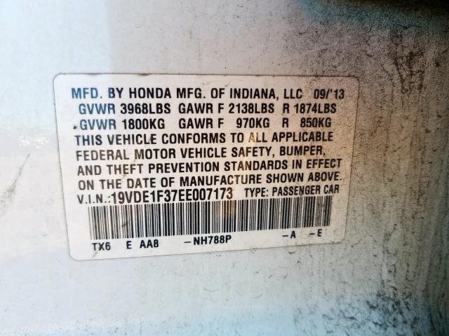 2014 ACURA ILX 20 19VDE1F37EE007173