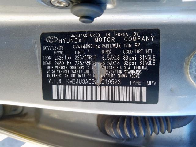 2010 HYUNDAI TUCSON GLS KM8JU3AC3AU019523