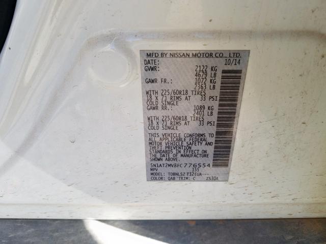 5N1AT2MV8FC776554 Nissan ROGUE S