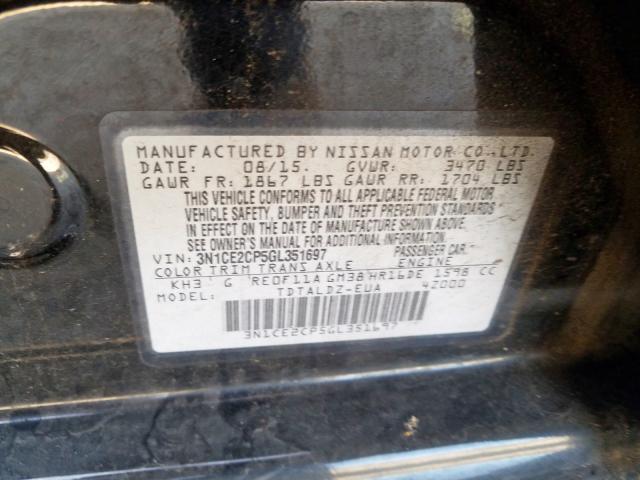 2016 NISSAN VERSA NOTE 3N1CE2CP5GL351697