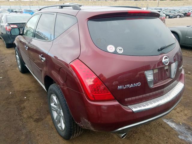 nissan murano 2007 vin jn8az08w17w654844