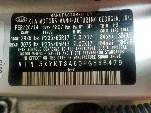 2015 KIA SORENTO LX 5XYKT3A60FG568479
