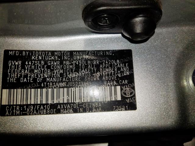 2018 TOYOTA CAMRY 4T1B11HK7JU521367