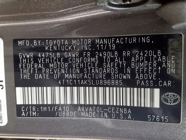 Тойота камри вин номер где находится 2020 Toyota CAMRY VIN: 4T1C11AK5LU896885 America Motors