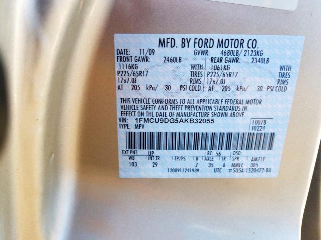 2010 FORD ESCAPE XLT 1FMCU9DG5AKB32055