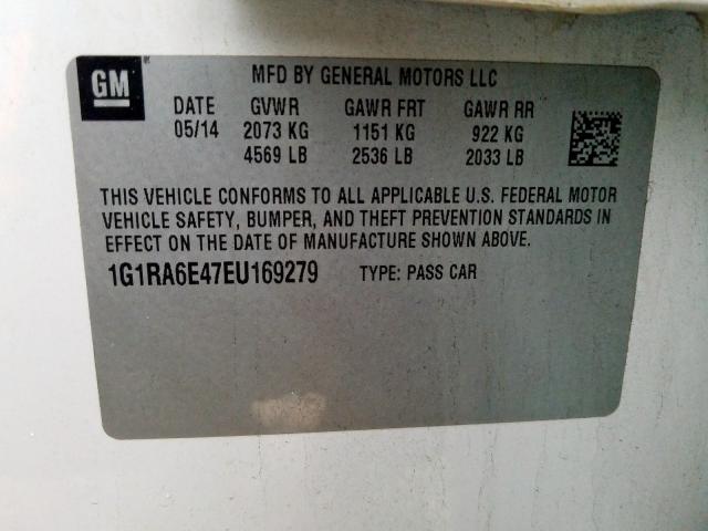 VIN 1G1RA6E47EU169279 2014 Chevrolet Volt no.10