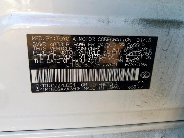 2013 LEXUS GS 350 JTHBE1BL1D5022670