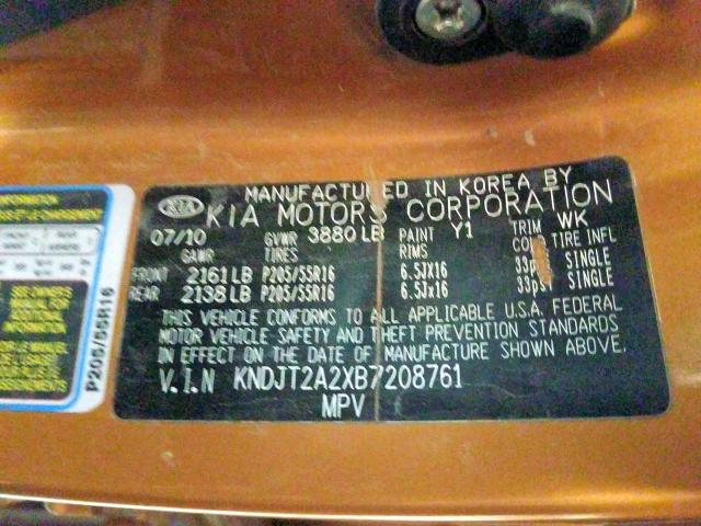 2011 KIA SOUL +/|/S KNDJT2A2XB7208761