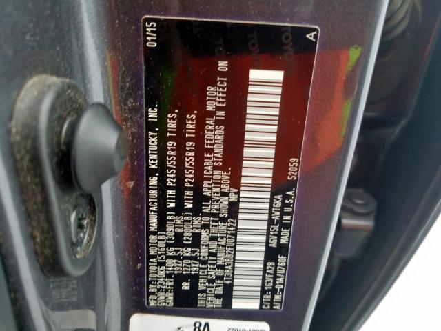 2015 TOYOTA VENZA LE 4T3BA3BB2FU071422