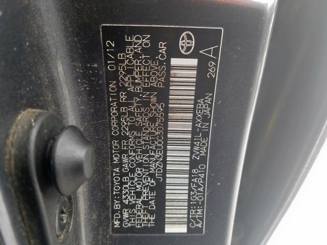 2012 TOYOTA PRIUS V JTDZN3EU0C3075595