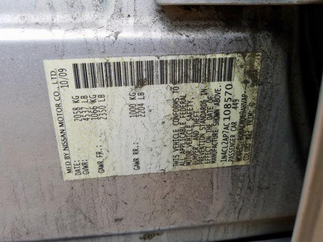 2010 NISSAN ALTIMA HYB 1N4CL2AP7AC108570