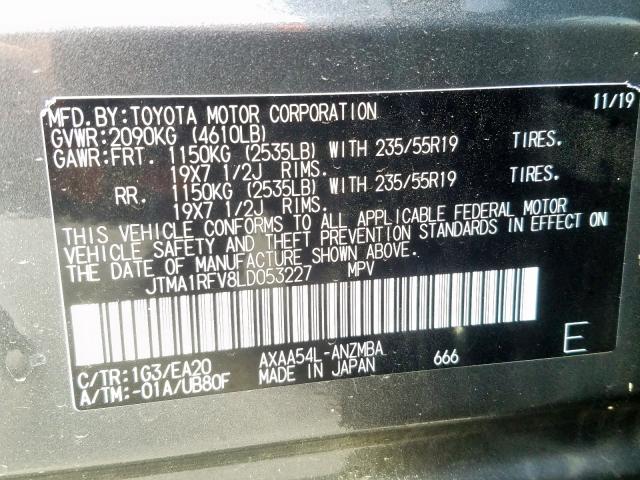 2020 TOYOTA RAV4 XLE P JTMA1RFV8LD053227