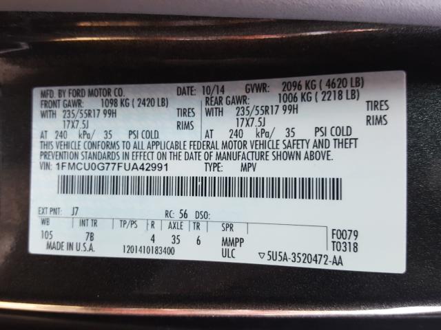 2015 FORD ESCAPE SE 1FMCU0G77FUA42991