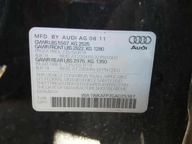 WA1WKAFP7CA029387 2012 AUDI Q5, photo no. 10