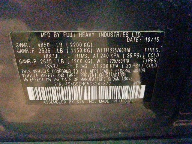 2016 SUBARU OUTBACK 4S4BSENC5G3246372
