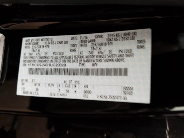 2017 FORD ESCAPE TIT 1FMCU9J90HUC20029