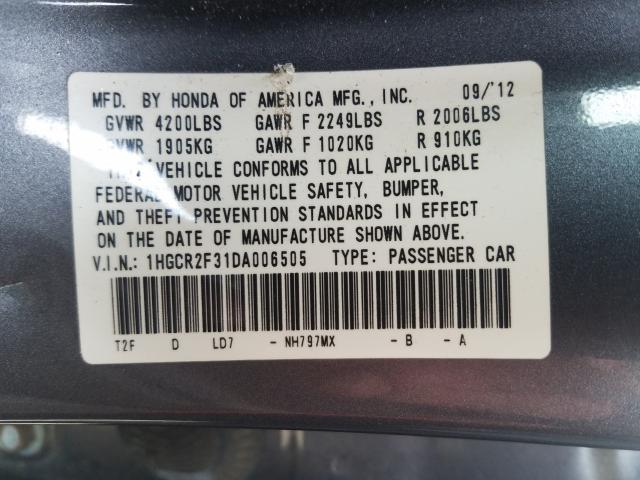 2013 HONDA ACCORD LX 1HGCR2F31DA006505