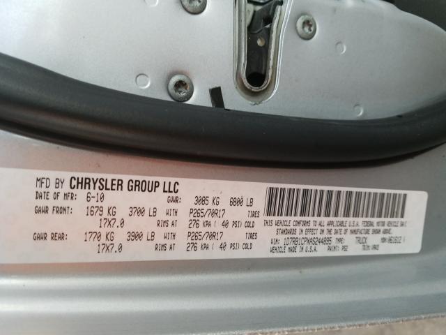 2010 DODGE RAM 1500 1D7RB1CPXAS244895