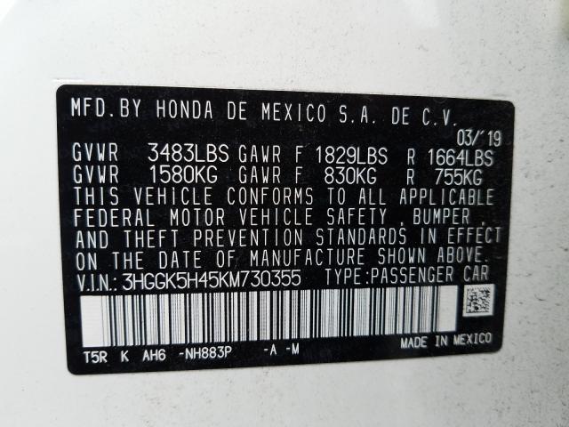 2019 HONDA FIT LX 3HGGK5H45KM730355