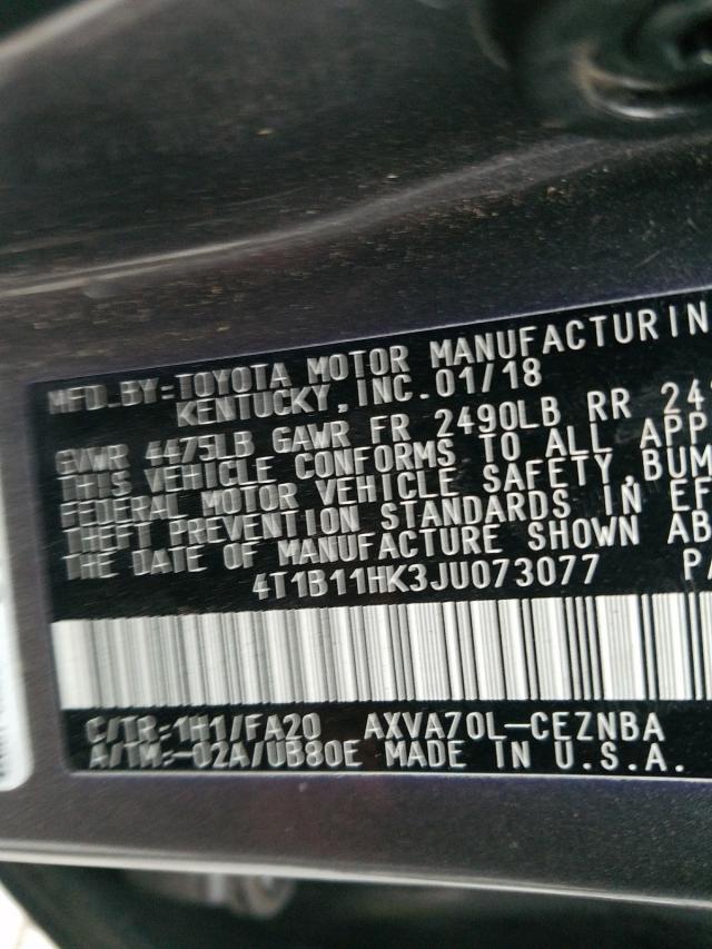 2018 TOYOTA CAMRY L - 4T1B11HK3JU073077