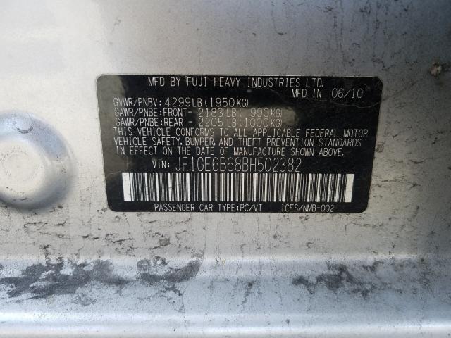 2011 SUBARU IMPREZA 2. JF1GE6B68BH502382