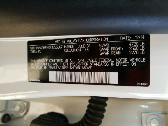 2015 VOLVO S60 PREMIE YV140MFK0F1355667