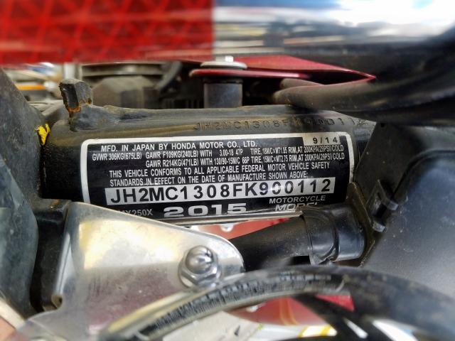 2015 HONDA CMX250 C JH2MC1308FK900112