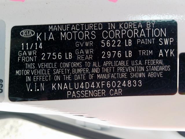 2015 KIA K900 KNALU4D4XF6024833