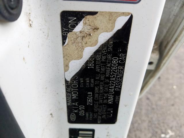 2010 KIA FORTE EX - KNAFU4A22A5226080