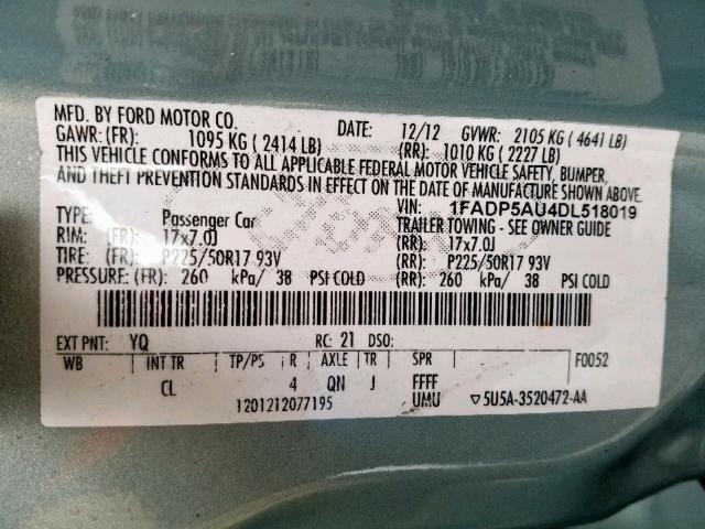 2013 FORD C-MAX SE 1FADP5AU4DL518019