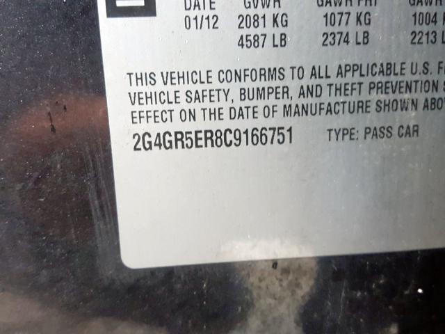 2012 BUICK REGAL 2G4GR5ER8C9166751