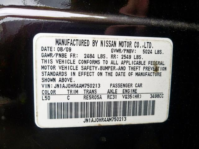 2010 INFINITI EX35 BASE JN1AJ0HR4AM750213