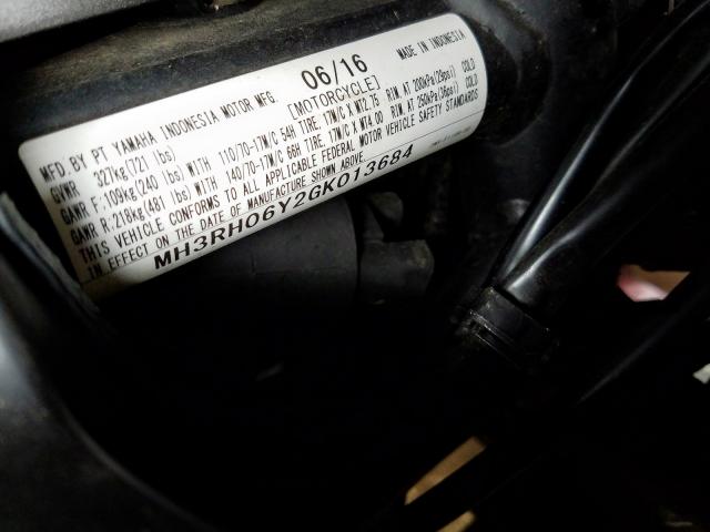 2016 YAMAHA YZFR3 MH3RH06Y2GK013684