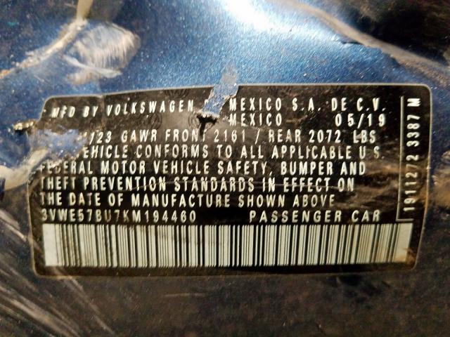 2019 VOLKSWAGEN JETTA 3VWE57BU7KM194460