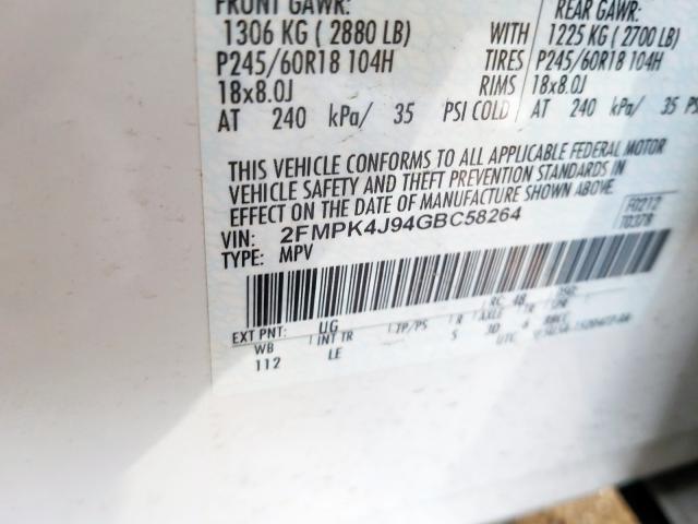 2016 FORD EDGE SEL 2FMPK4J94GBC58264