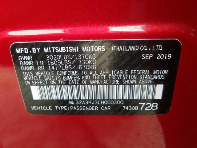 2020 MITSUBISHI MIRAGE ML32A3HJ3LH000300