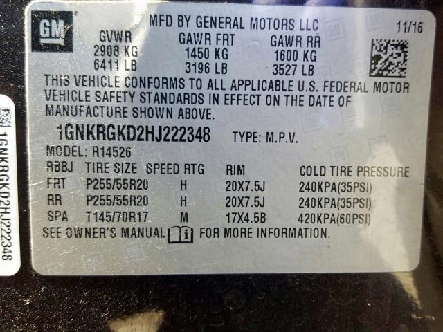 1GNKRGKD2HJ222348