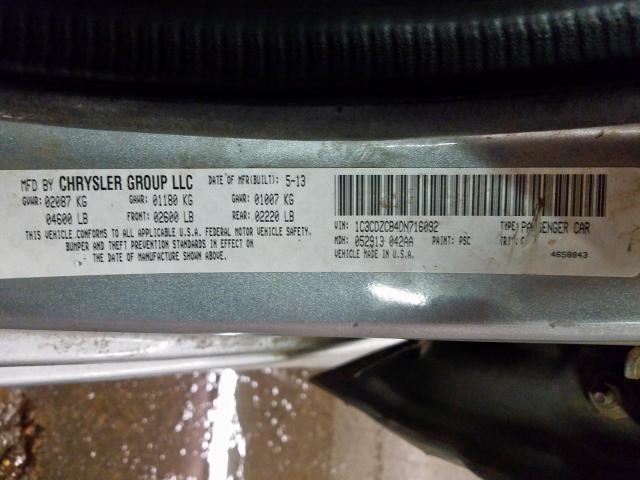 2013 DODGE AVENGER SX 1C3CDZCB4DN716092